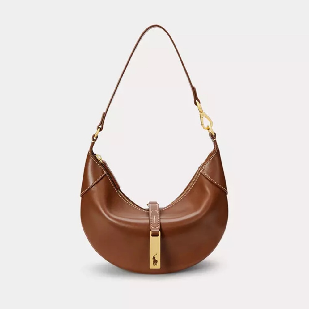 Ralph Lauren Tan Leather Polo ID Mini Bag